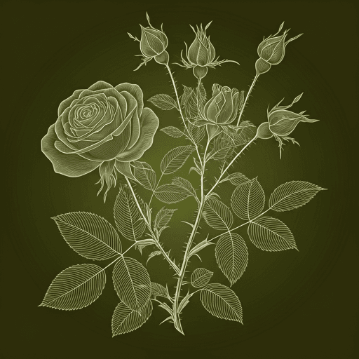 Rose bush illustration