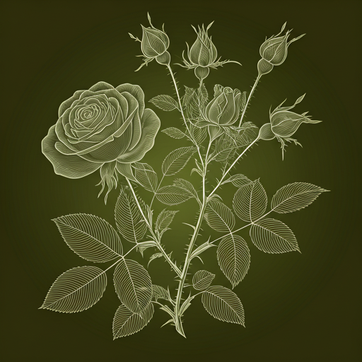 Rose bush illustration
